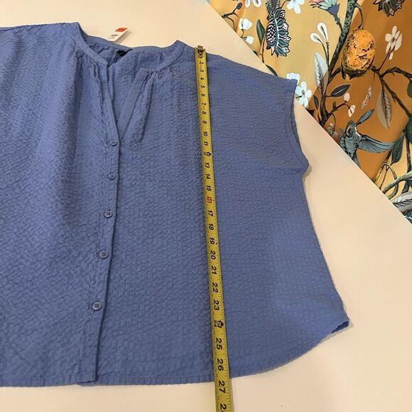 Gap Body Pajama Top Shirt Boxy Short Sleeve Sz Xl Blue Lightweight Casual Comfy - Picture 7 of 7
